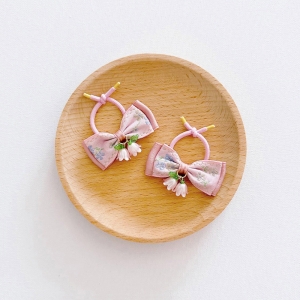 Girl Hair Tie Bow Floral CNY Pair (GPT6425)